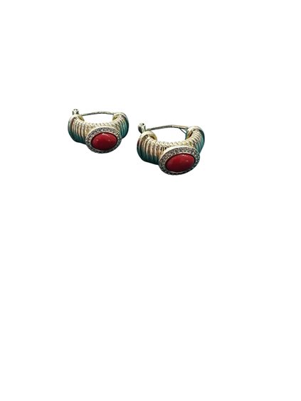 Orecchini Domar Donna in Ottone ipoallergenico Pasta di corallo EZB126499 - EZB126499